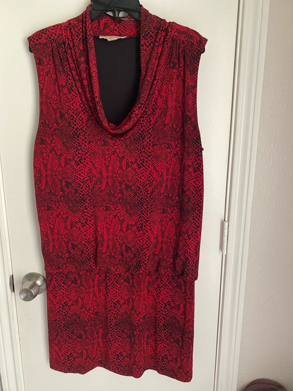 Michael Kors Red and Black Snake Print Dress